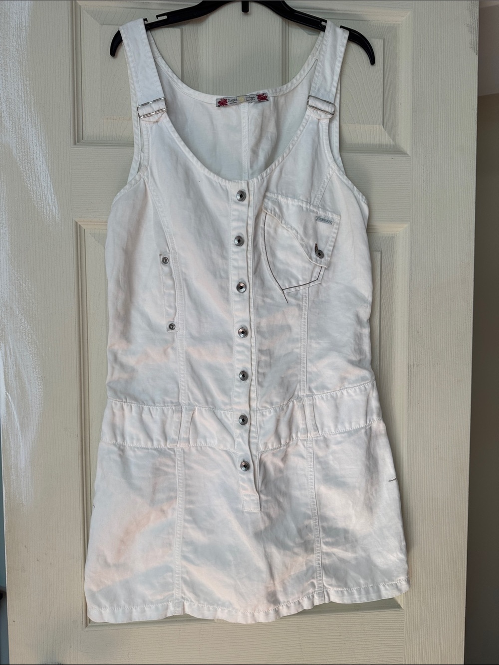 Gaudì White Button-Front Casual Tank Dress Size 8